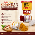 🌿 Pure Red & Yellow Chandan Powder for Tilak | 100g | Natural Pure Sandalwood Powder