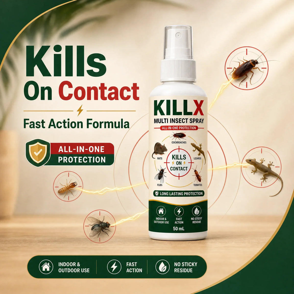 🦟 KILLX Multi-Insect Spray | Fast-Acting Pest Protection | Buy 1 Get 2 FREE