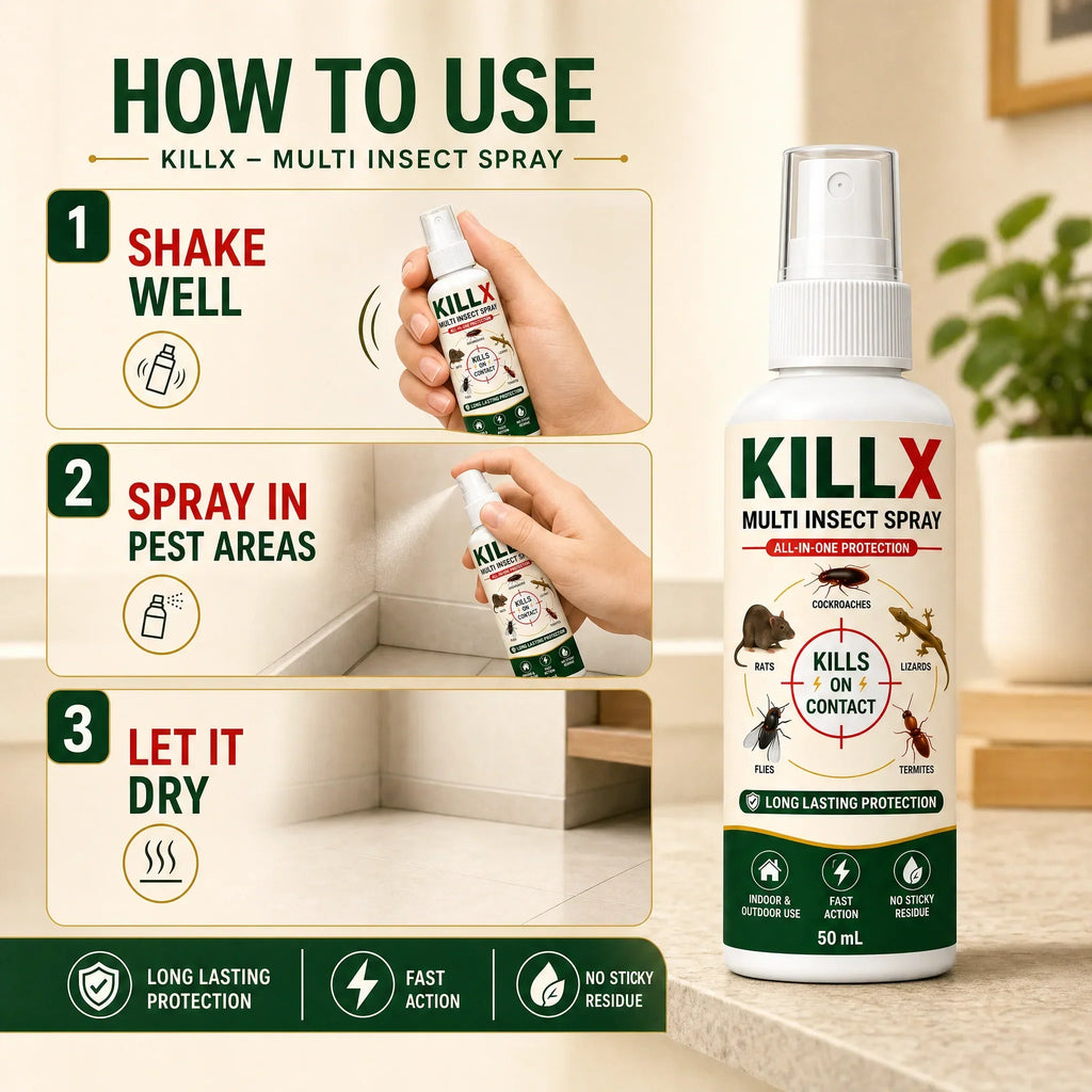 🦟 KILLX Multi-Insect Spray | Fast-Acting Pest Protection | Buy 1 Get 2 FREE