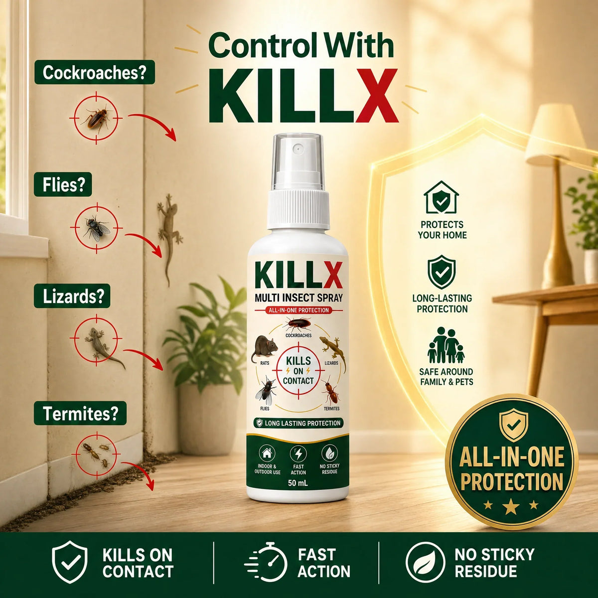 🦟 KILLX Multi-Insect Spray | Fast-Acting Pest Protection | Buy 1 Get 2 FREE
