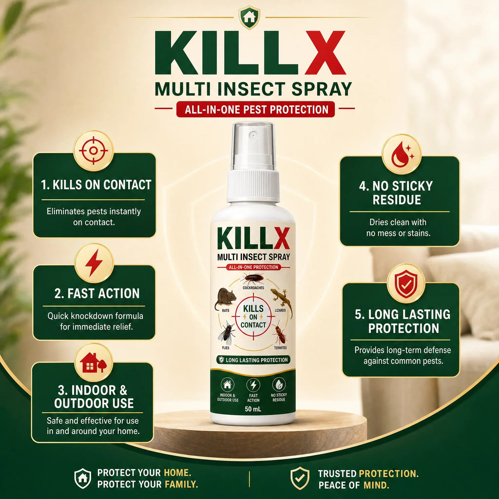 🦟 KILLX Multi-Insect Spray | Fast-Acting Pest Protection | Buy 1 Get 2 FREE