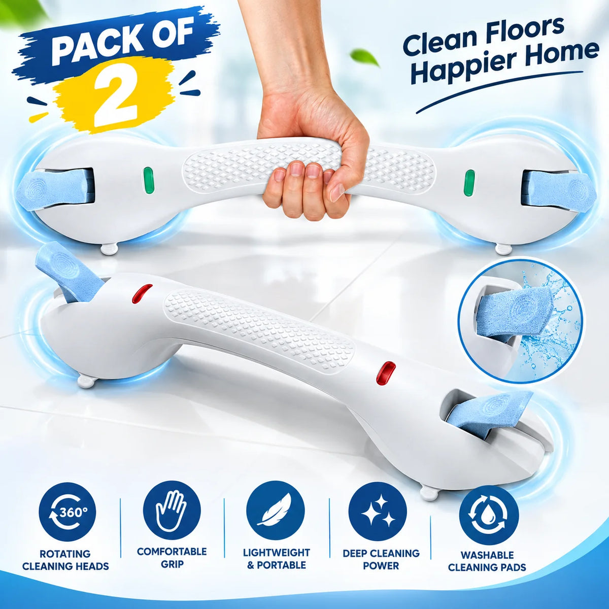 No-Drill Suction Grab Bar Handle | Strong Support & Anti-Slip Grip | ₹649