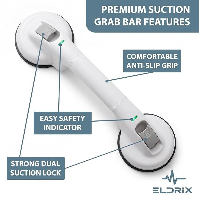 No-Drill Suction Grab Bar Handle | Strong Support & Anti-Slip Grip | ₹649