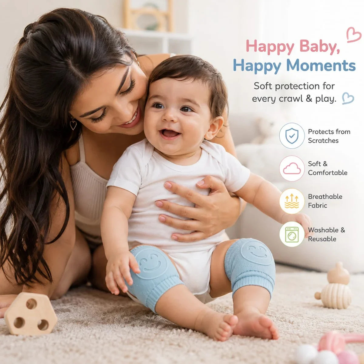 Baby knee Pads| Multicolour | Buy 1 Get 1 Free