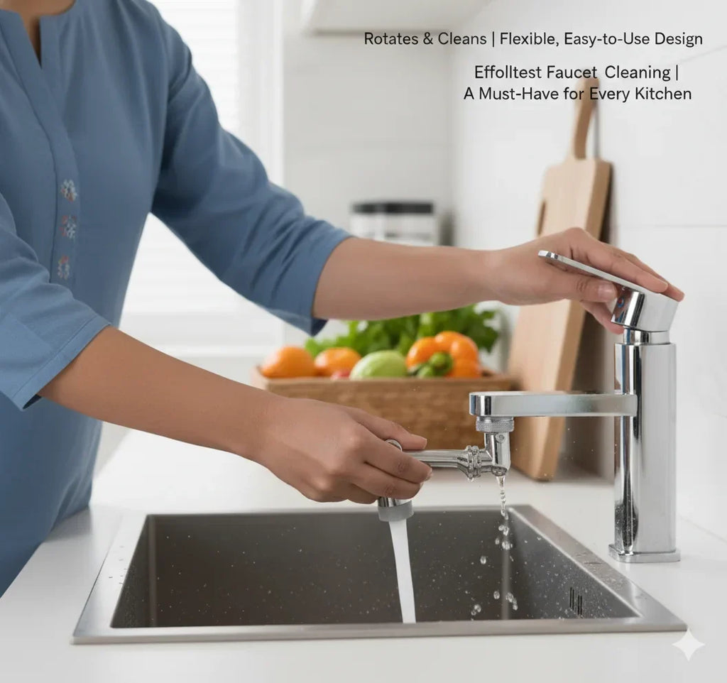 💦 Smart Faucet Rotator – 360° Adjustable | Splash-Free Flow | Durable & Rust-Proof 🔧