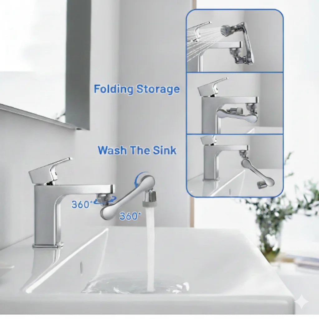 💦 Smart Faucet Rotator – 360° Adjustable | Splash-Free Flow | Durable & Rust-Proof 🔧