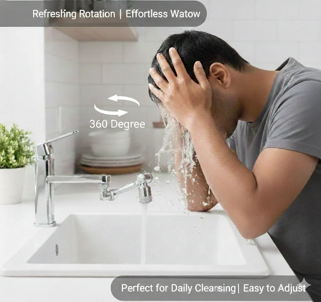 💦 Smart Faucet Rotator – 360° Adjustable | Splash-Free Flow | Durable & Rust-Proof 🔧